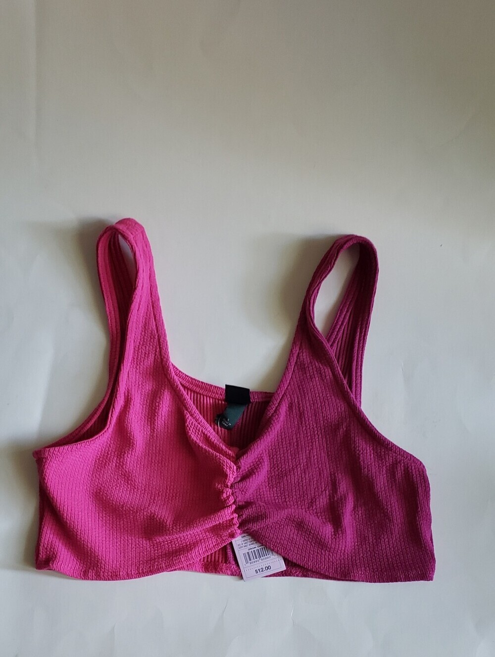 NWT Wild Fable Pink Colorblock Ribbed Crop Top - Large